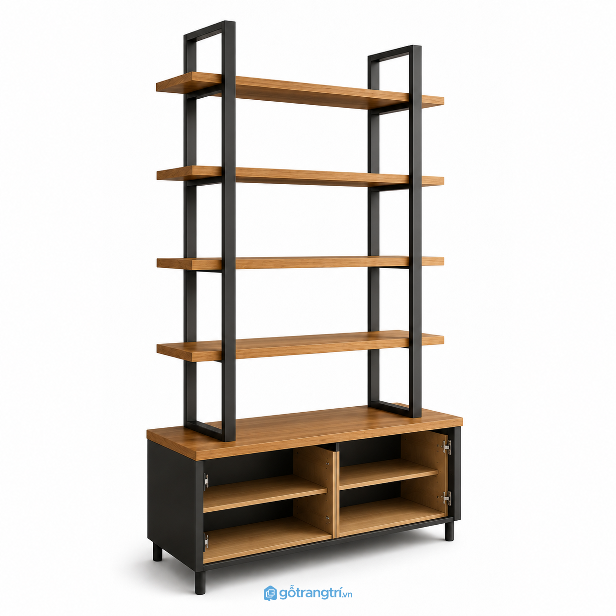 Kệ trưng bày khung sắt gỗ có tủ lưu trữ hiện đại 7400000 GHS-2017 - hình ảnh thực tế 1