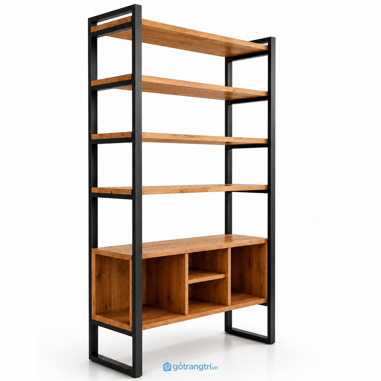 Kệ trưng bày khung sắt gỗ nhiều tầng hiện đại GHS-1001 - hình ảnh thực tế 1