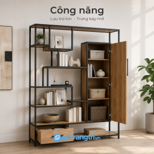 Kết hợp lưu trữ kín và không gian trưng bày mở