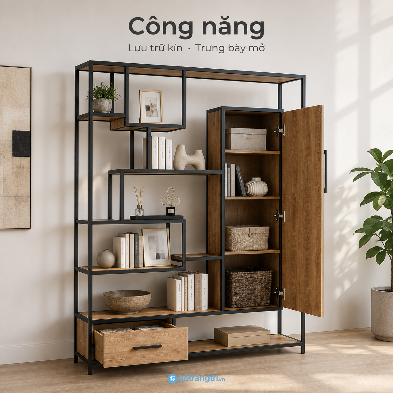 Kết hợp lưu trữ kín và không gian trưng bày mở Kết hợp lưu trữ kín và không gian trưng bày mở