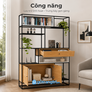 Kết hợp lưu trữ kín và trưng bày mở tiện lợi