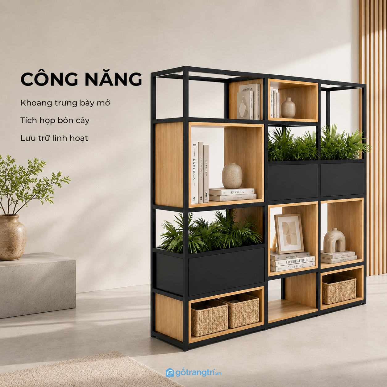 Kết hợp trưng bày và lưu trữ trong cùng một sản phẩm Kết hợp trưng bày và lưu trữ trong cùng một sản phẩm
