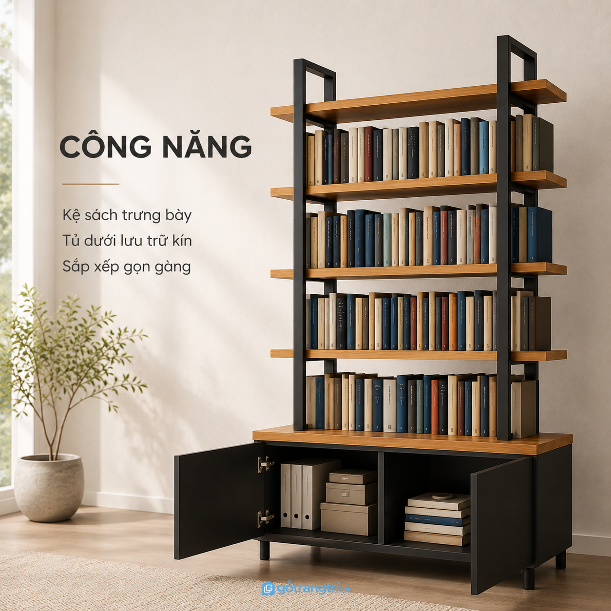 Kết hợp trưng bày và lưu trữ trong cùng một thiết kế