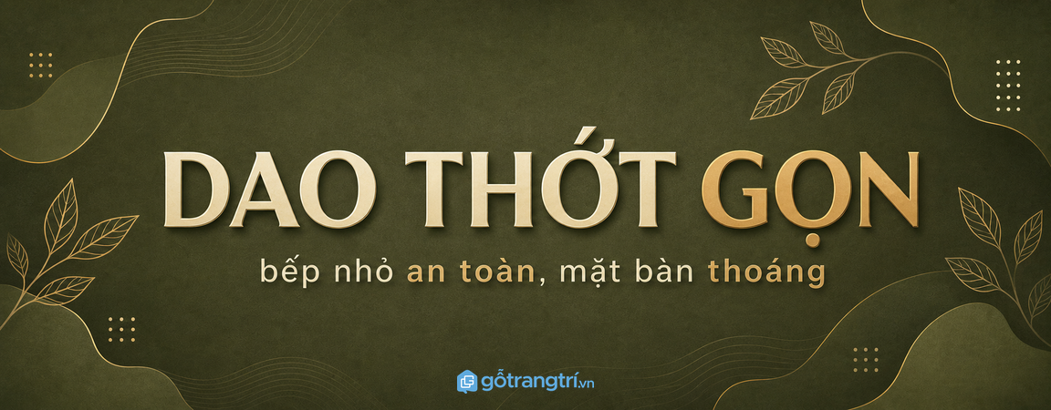 Khay dao thớt âm tủ bếp cho bếp nhỏ: gọn dao thớt, khô sạch, an toàn hơn
