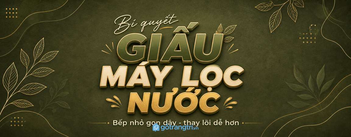 Tủ bếp có khoang máy lọc nước: giấu bình, gọn dây, dễ thay lõi
