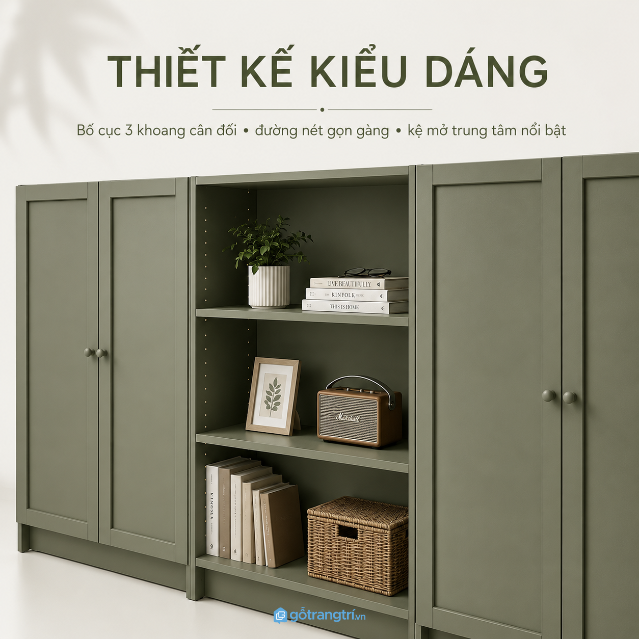 Không gian lưu trữ rộng rãi, sắp xếp khoa học