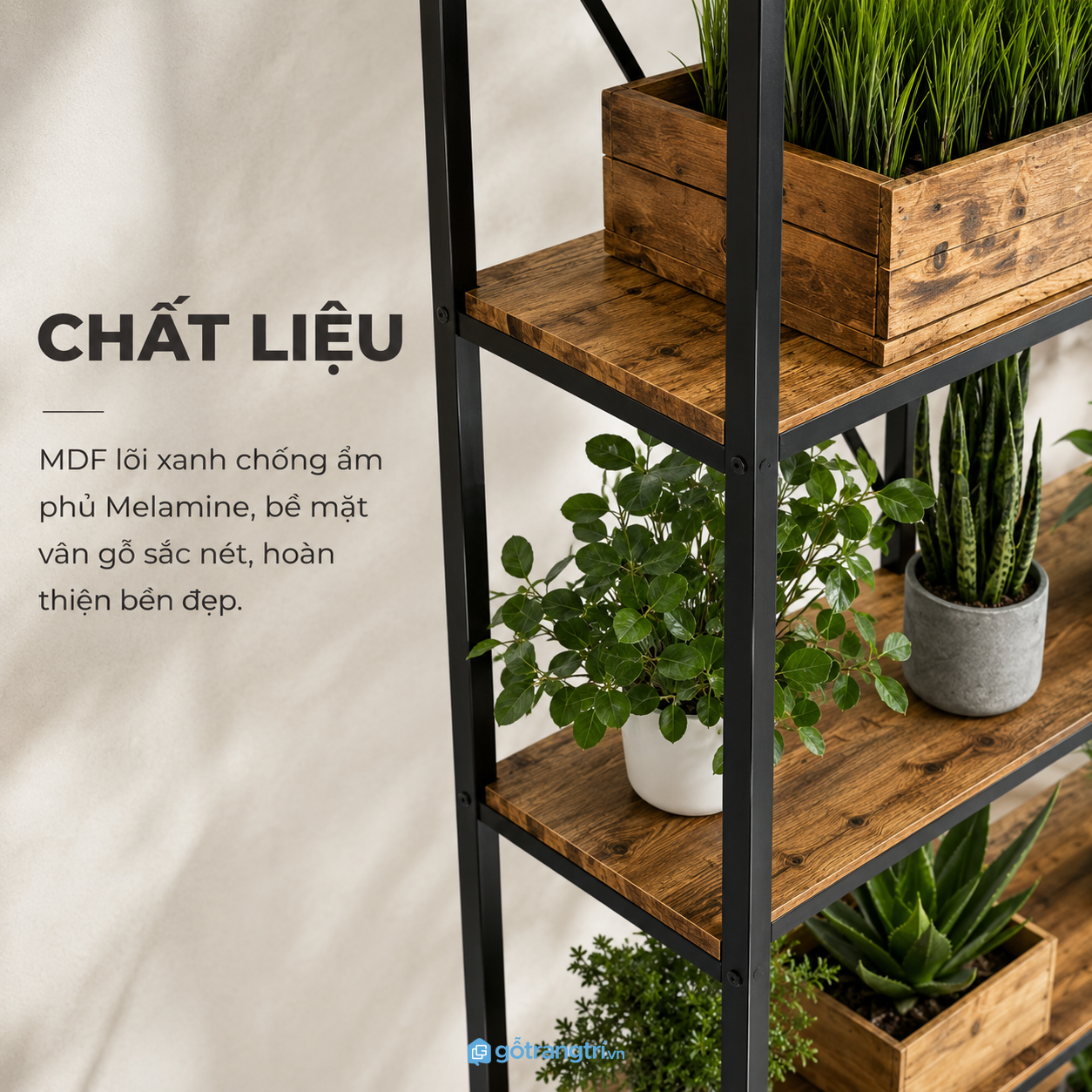 Khung chắc gọn, mặt kệ thuận tiện vệ sinh
