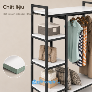 Khung kim loại chắc chắn, bề mặt kệ dễ vệ sinh