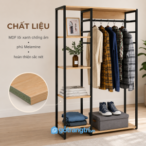 Khung kim loại chắc chắn, mặt kệ dễ vệ sinh