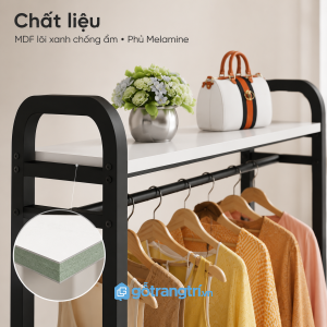 Khung kim loại chắc gọn, mặt kệ dễ lau chùi