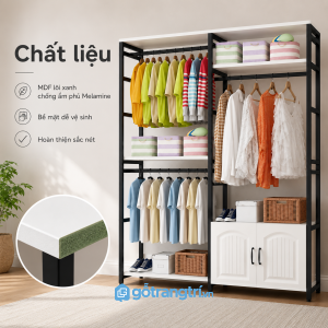 Khung kim loại chắc gọn, mặt kệ dễ lau chùi