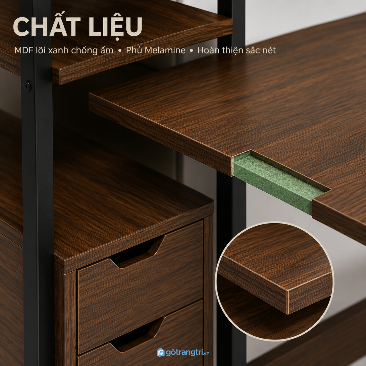 Khung sắt chắc chắn, bề mặt dễ vệ sinh Khung sắt chắc chắn, bề mặt dễ vệ sinh