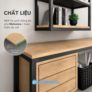Khung sắt chắc chắn, bề mặt gỗ dễ vệ sinh
