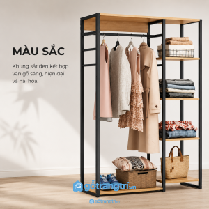 Khung sắt chắc chắn kết hợp mặt gỗ bền đẹp