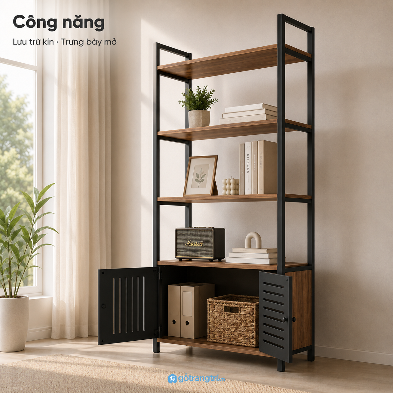 Khung sắt sơn tĩnh điện chắc chắn, mặt gỗ bền đẹp