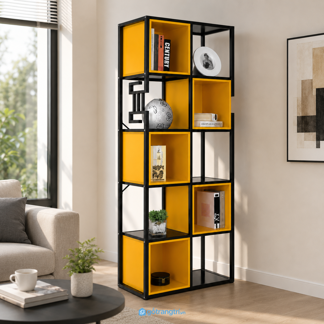 Khung sắt sơn tĩnh điện kết hợp hộc gỗ bền đẹp