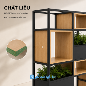 Khung thép bền chắc kết hợp gỗ vân tự nhiên