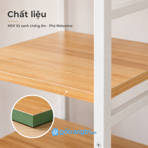 Khung thép bền chắc kết hợp mặt kệ gỗ đẹp mắt