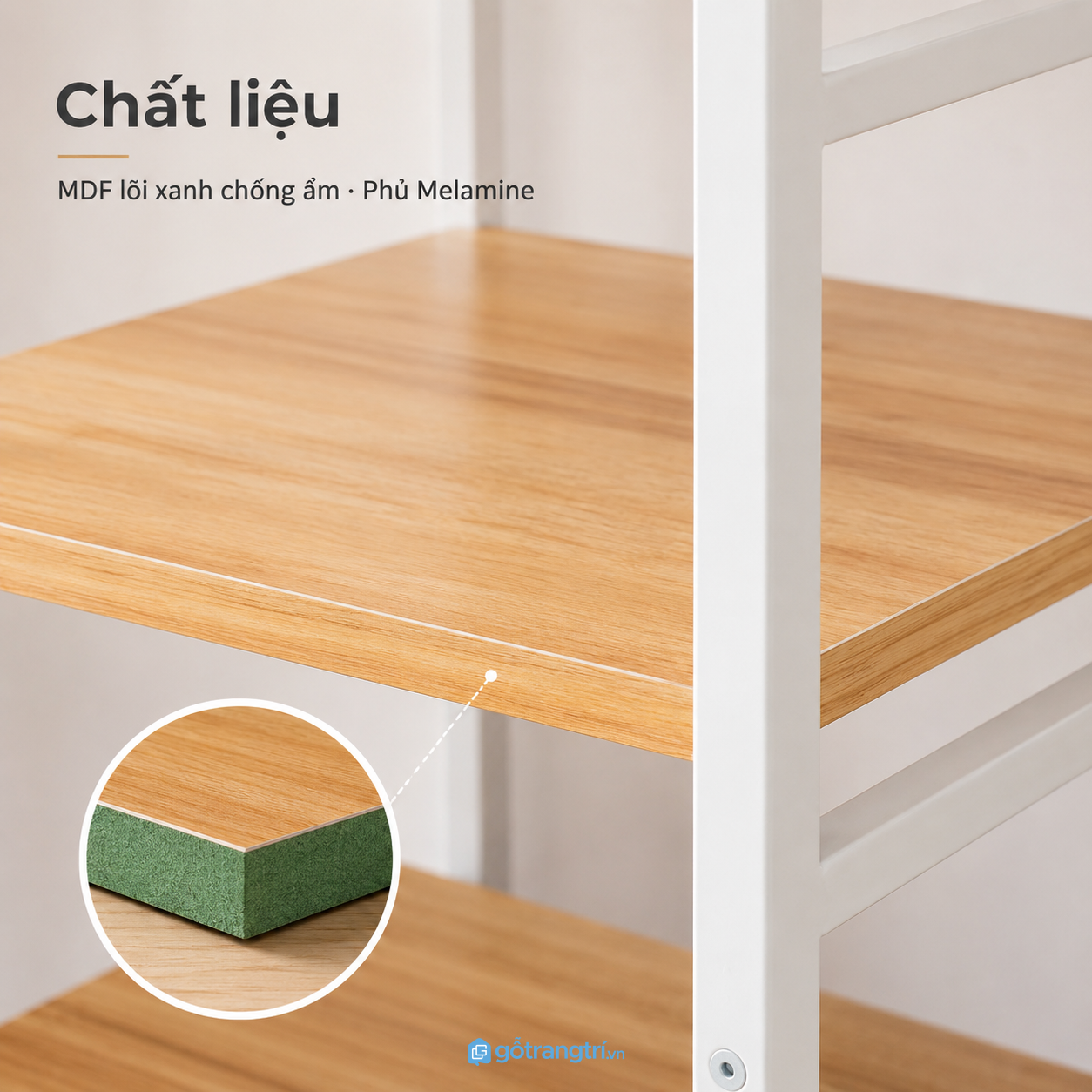 Khung thép bền chắc kết hợp mặt kệ gỗ đẹp mắt