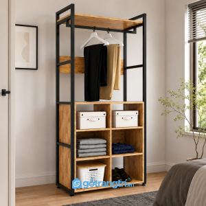 Khung thép chắc chắn kết hợp kệ gỗ bền đẹp