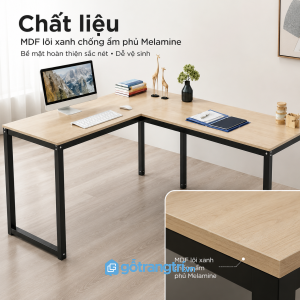 Khung thép chắc chắn kết hợp mặt gỗ bền đẹp