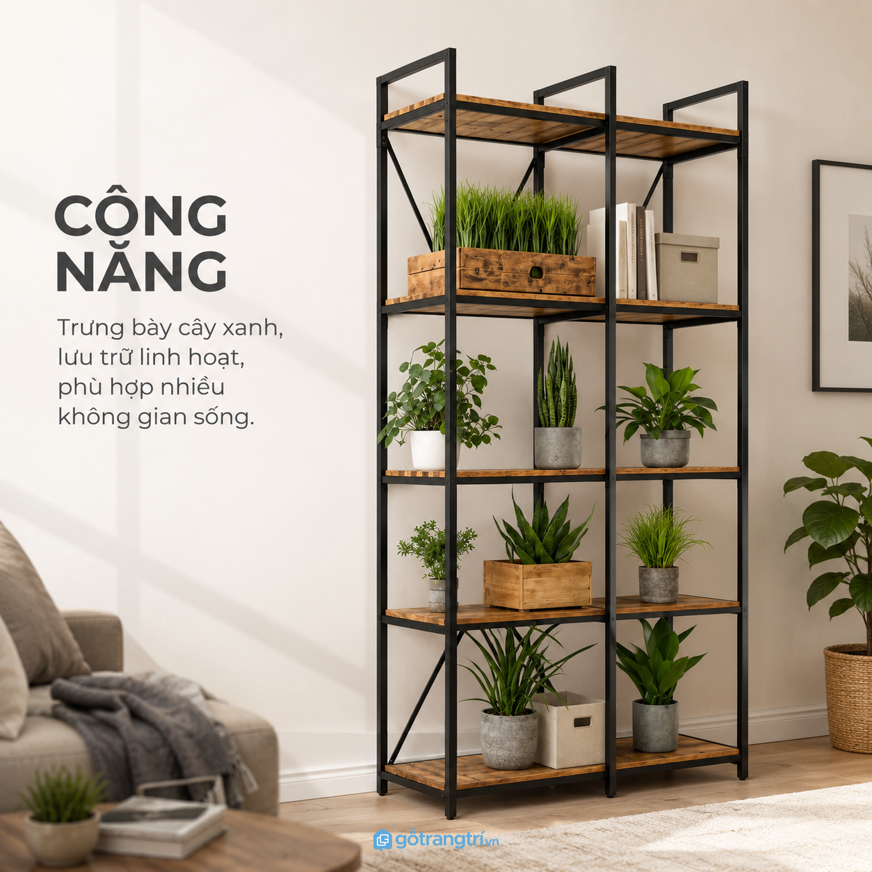Năm tầng lưu trữ chia thành nhiều khoang tiện dụng