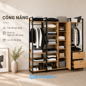 Nhiều khoang lưu trữ cho quần áo, giày và phụ kiện