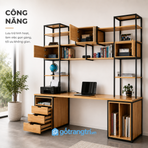 Nhiều ngăn lưu trữ, mặt bàn rộng dễ sắp xếp