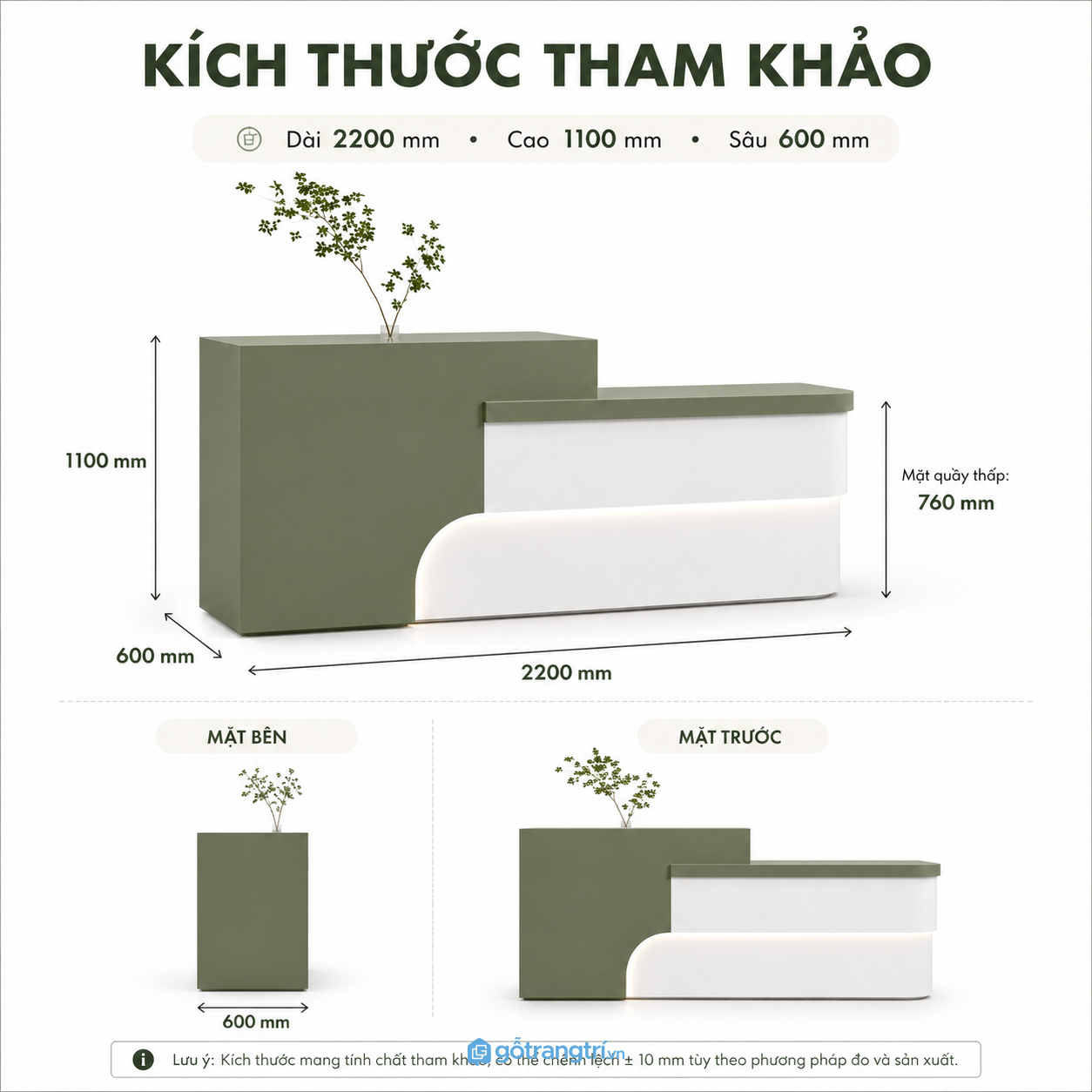 Quầy lễ tân chữ L hiện đại màu xanh olive cho không gian chuyên nghiệp Quầy lễ tân chữ L hiện đại màu xanh olive cho không gian chuyên nghiệp