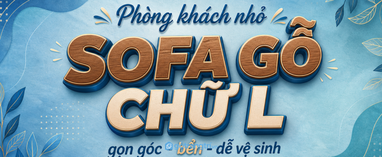 Sofa gỗ chữ L cho phòng khách nhỏ: gọn góc, bền và dễ vệ sinh?