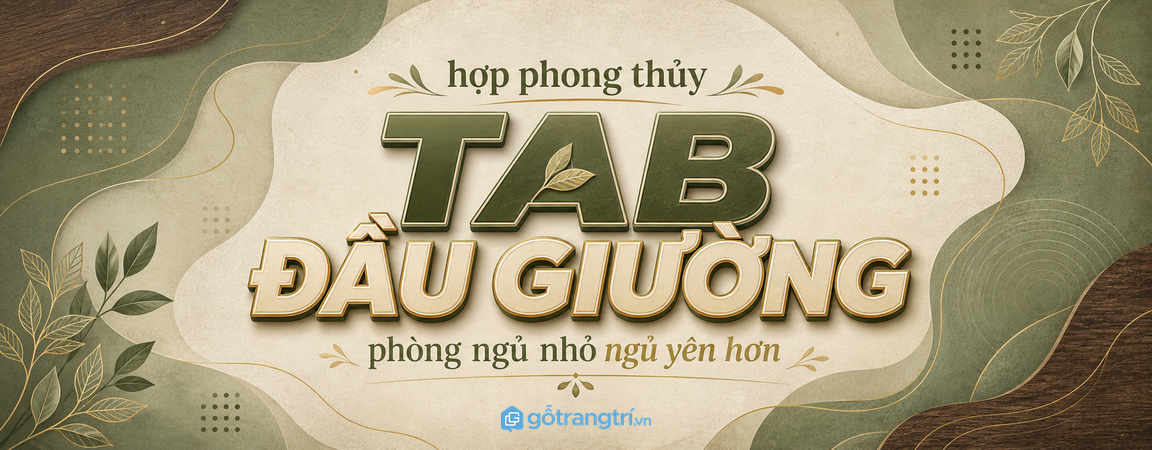 Tab đầu giường hợp phong thủy cho phòng ngủ nhỏ: ngủ yên hơn, phòng gọn hơn