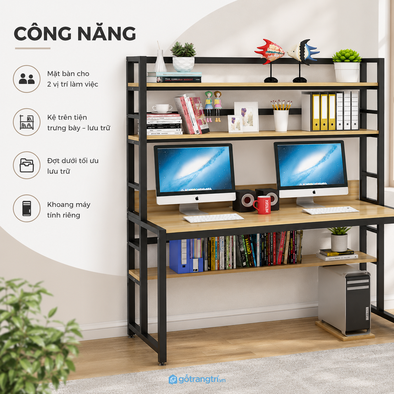 Tăng diện tích lưu trữ, giữ bàn làm việc luôn gọn gàng