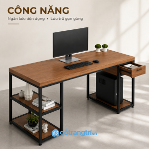 Tăng không gian lưu trữ với kệ mở và ngăn kéo tiện dụng