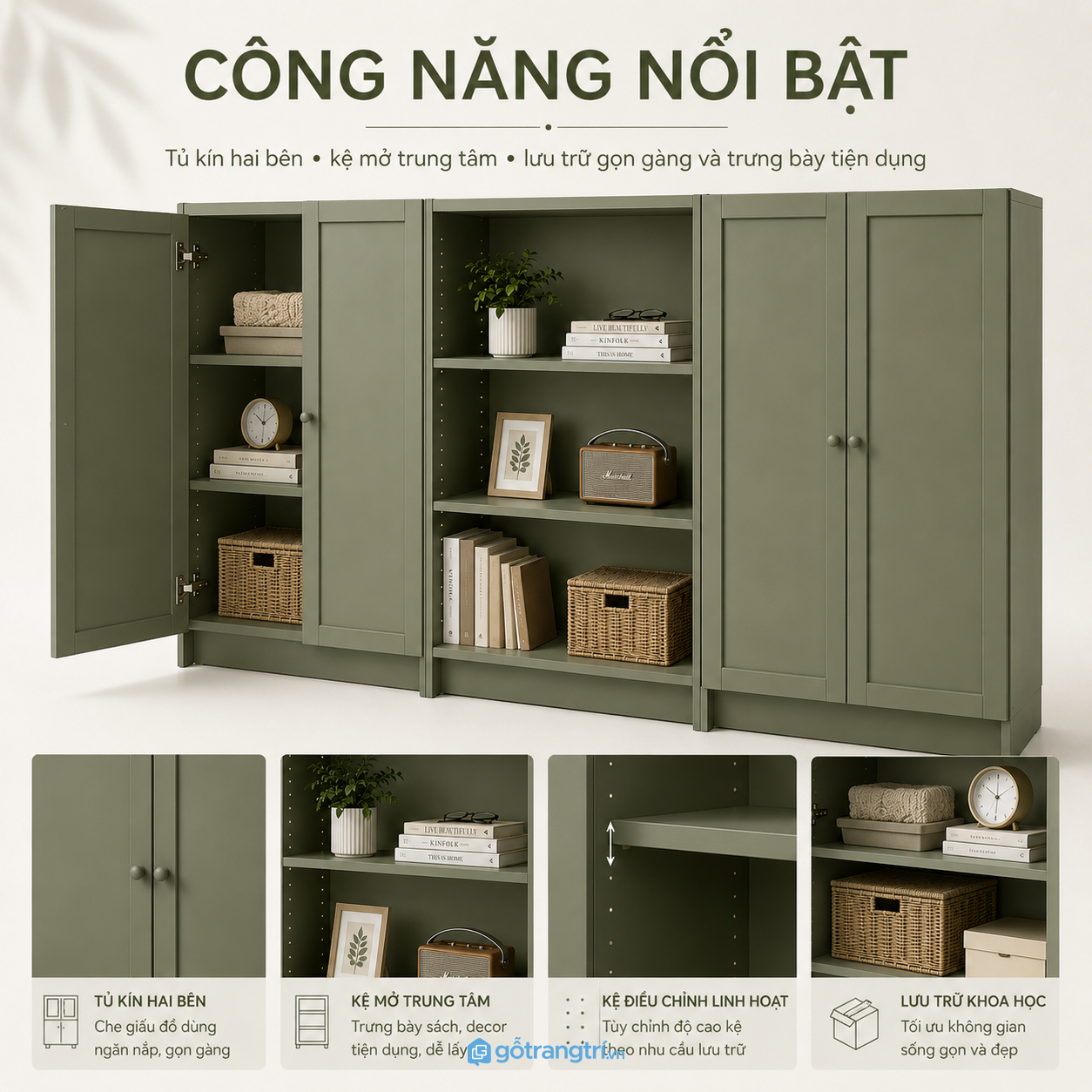 Thiết kế cân đối giữa lưu trữ và trưng bày
