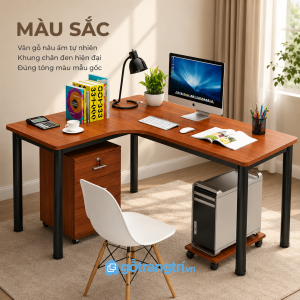 Thiết kế chữ L hiện đại, tận dụng góc phòng