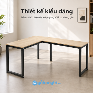 Thiết kế chữ L rộng rãi, tối ưu góc làm việc