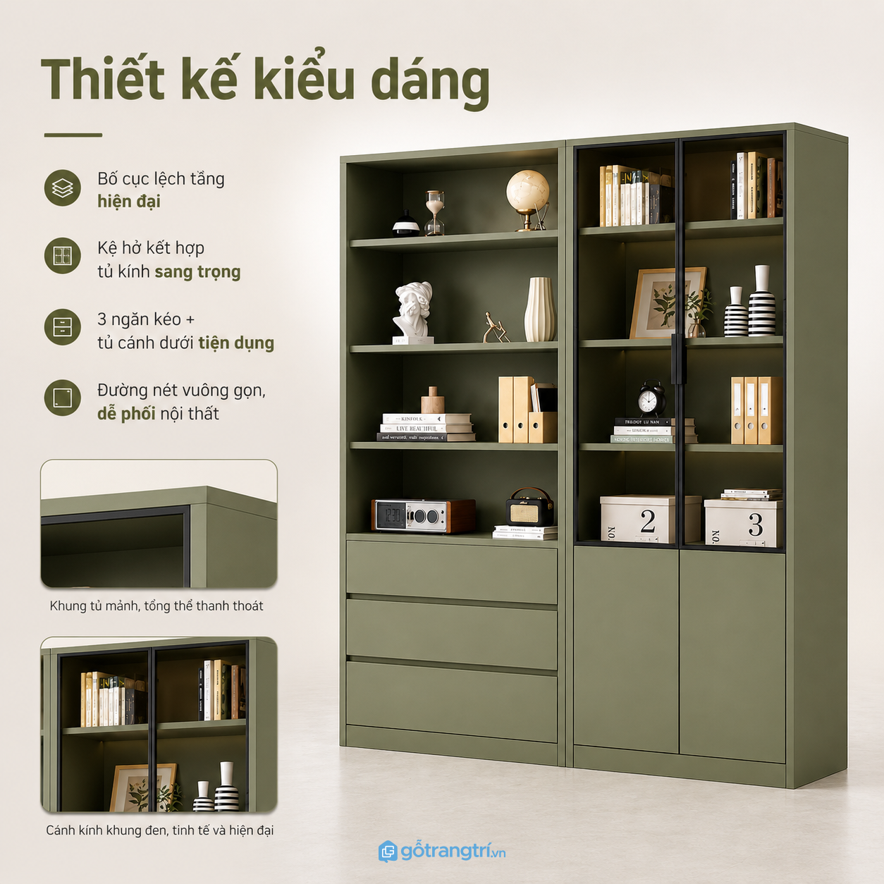 Thiết kế hiện đại, chia khoang rõ ràng Thiết kế hiện đại, chia khoang rõ ràng
