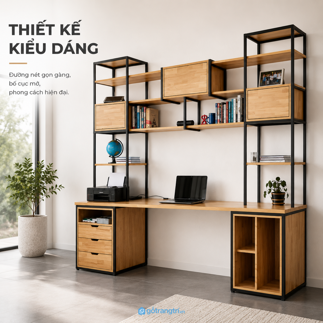 Thiết kế hiện đại dành cho hai vị trí làm việc Thiết kế hiện đại dành cho hai vị trí làm việc