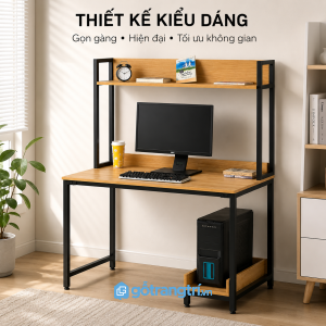 Thiết kế hiện đại kết hợp kệ lưu trữ tiện dụng
