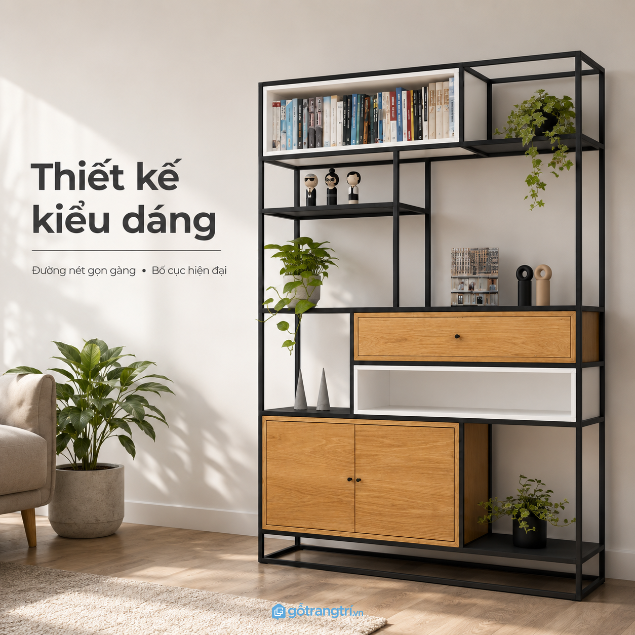 Thiết kế hiện đại kết hợp phong cách industrial