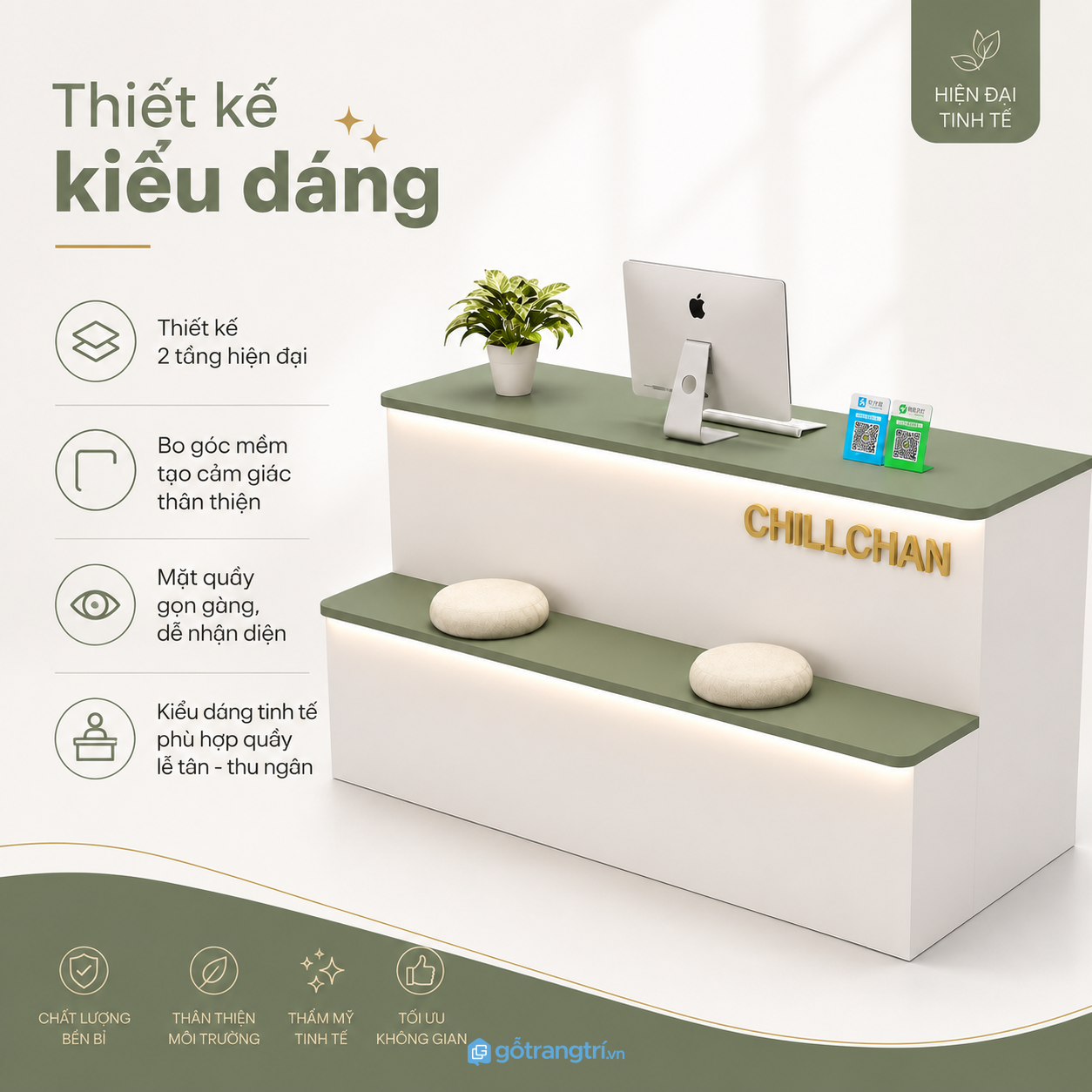 Thiết kế hiện đại tạo ấn tượng ngay từ khu vực đón tiếp Thiết kế hiện đại tạo ấn tượng ngay từ khu vực đón tiếp