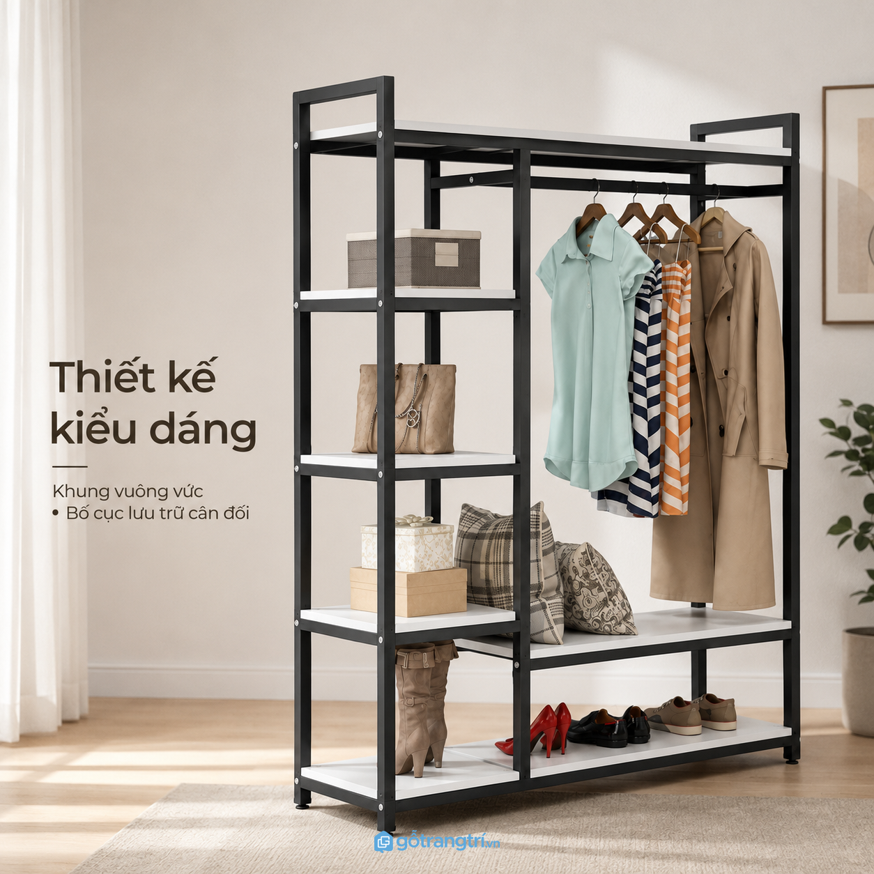 Thiết kế khung đen hiện đại, đường nét tối giản