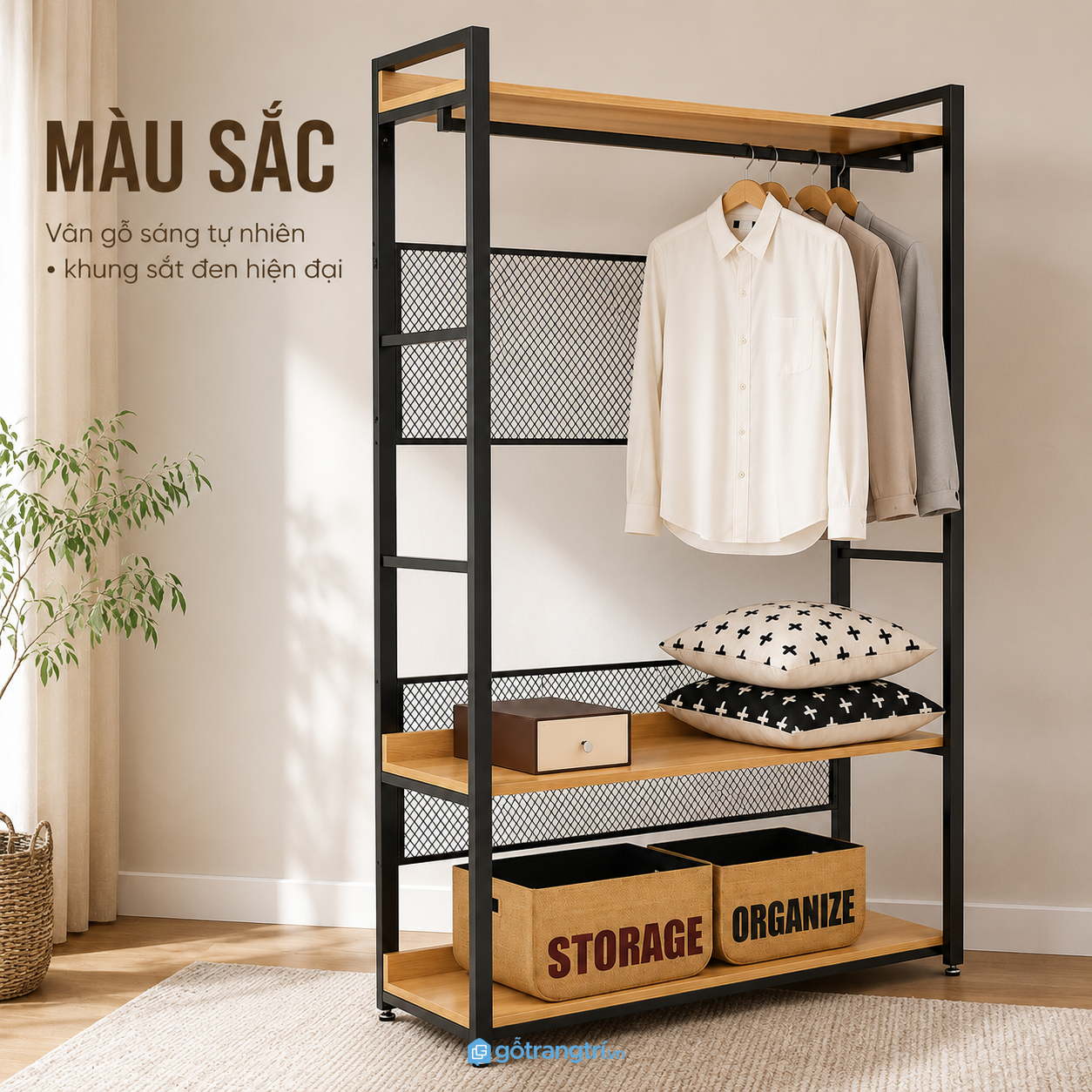 Thiết kế khung sắt hiện đại, gọn và thoáng
