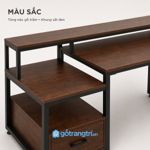 Thiết kế khung sắt mặt gỗ hiện đại