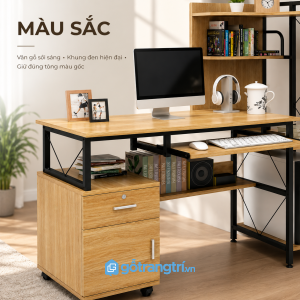 Thiết kế khung sắt mặt gỗ hiện đại