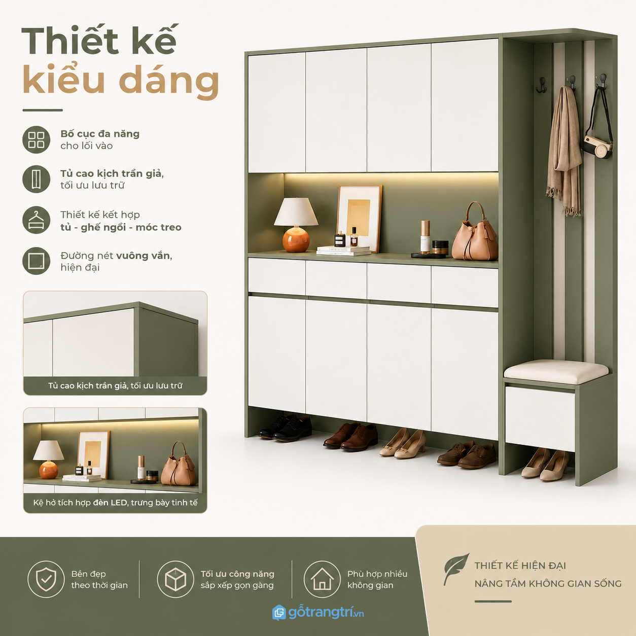 Thiết kế kịch trần hiện đại, tận dụng tốt chiều cao