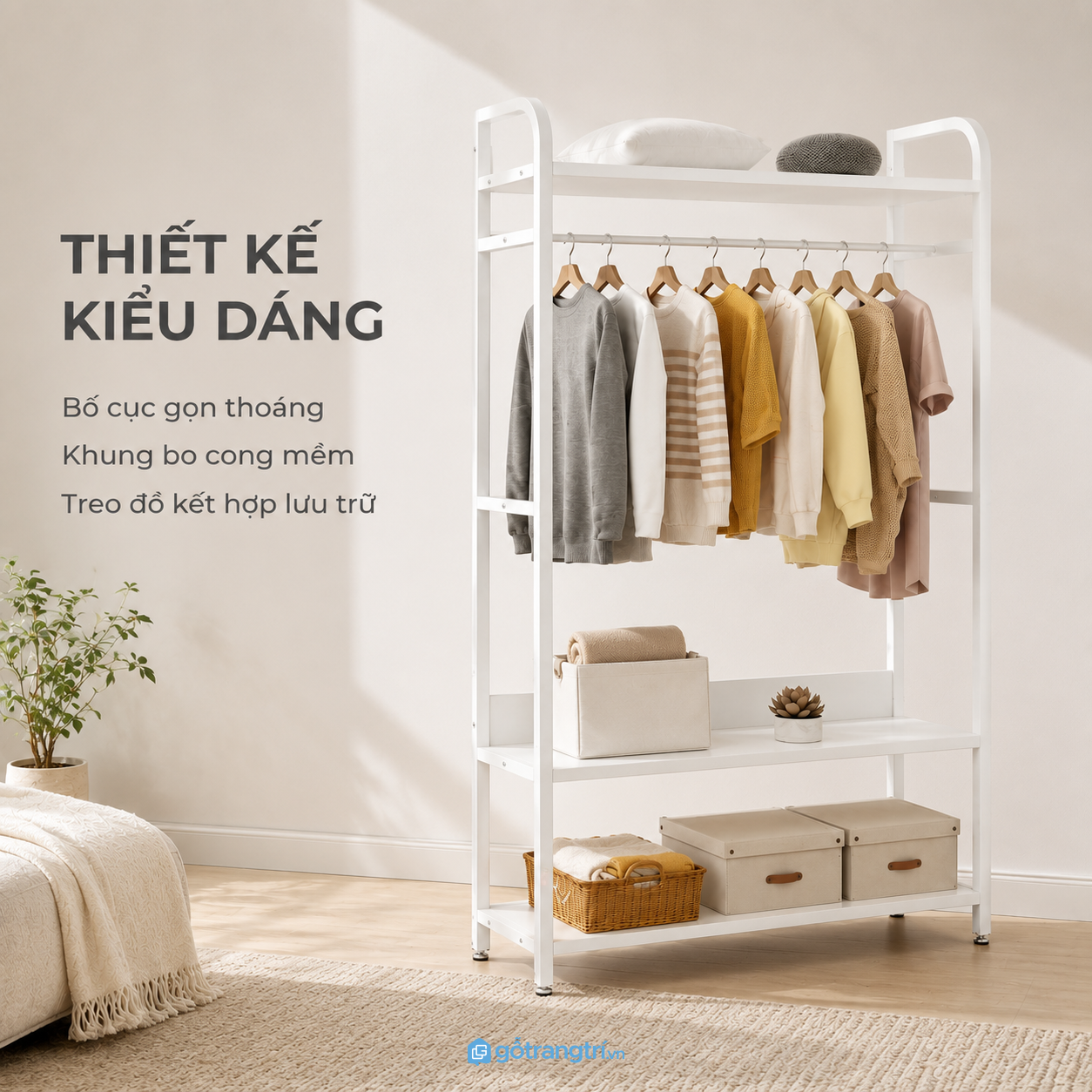 Thiết kế màu trắng tối giản, gọn mắt