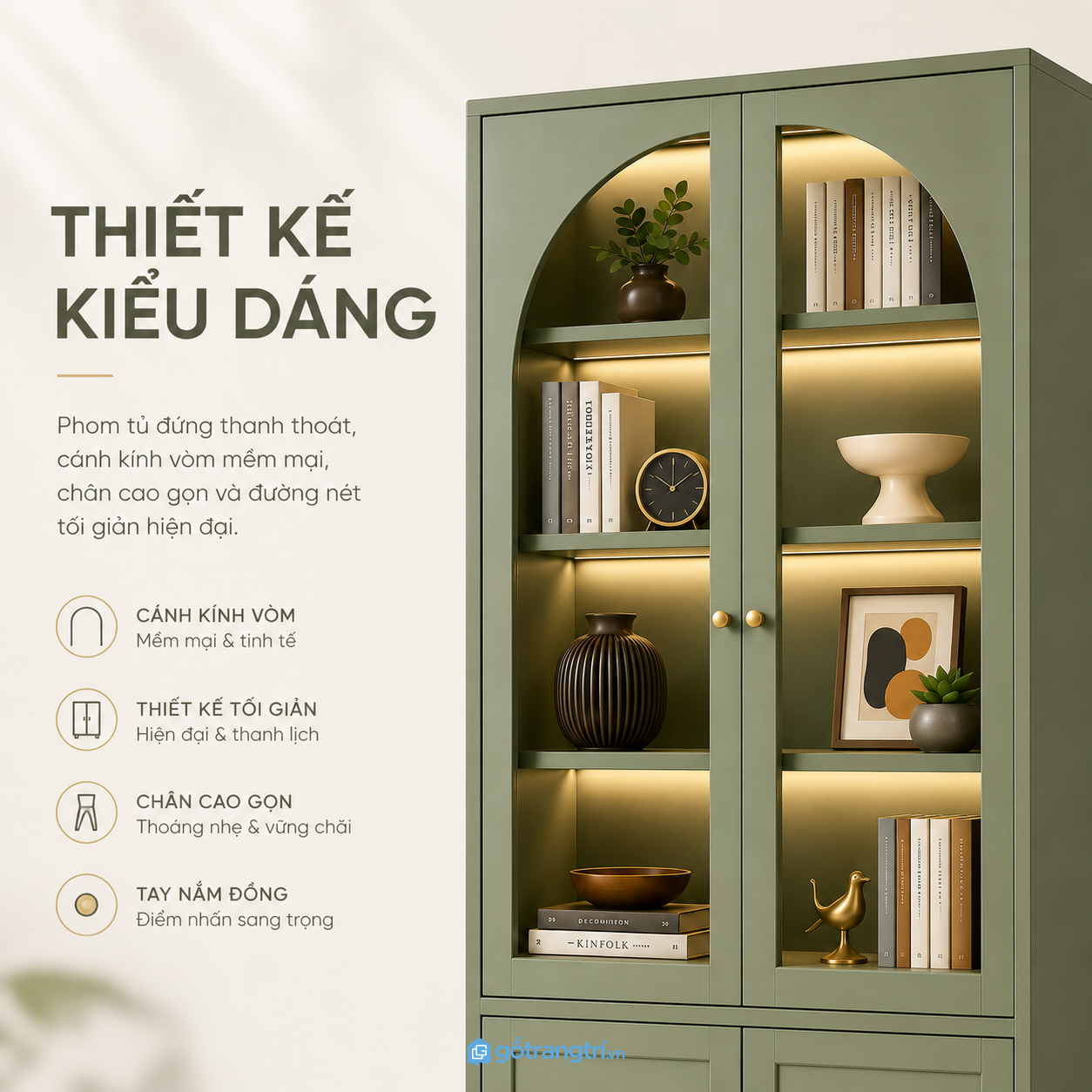 Thiết kế thanh lịch với cửa kính và ô vòm độc đáo