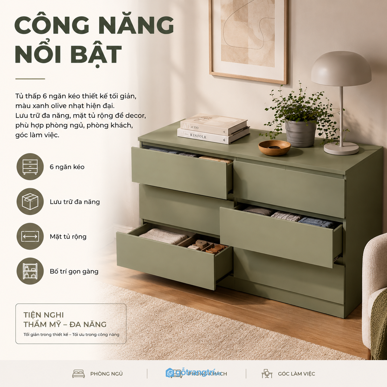 Thiết kế tối giản phù hợp nhiều phong cách nội thất