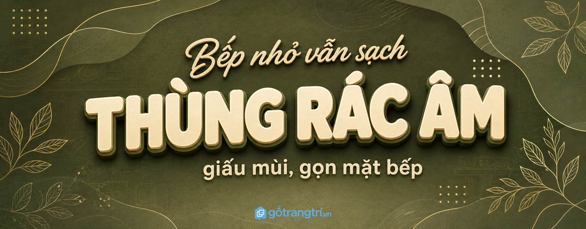 Thùng rác âm tủ bếp cho căn hộ nhỏ: sạch bếp, giấu mùi, dễ dùng